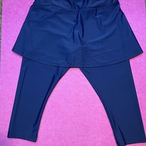 Elegant Navy Skirted Leggings for Women